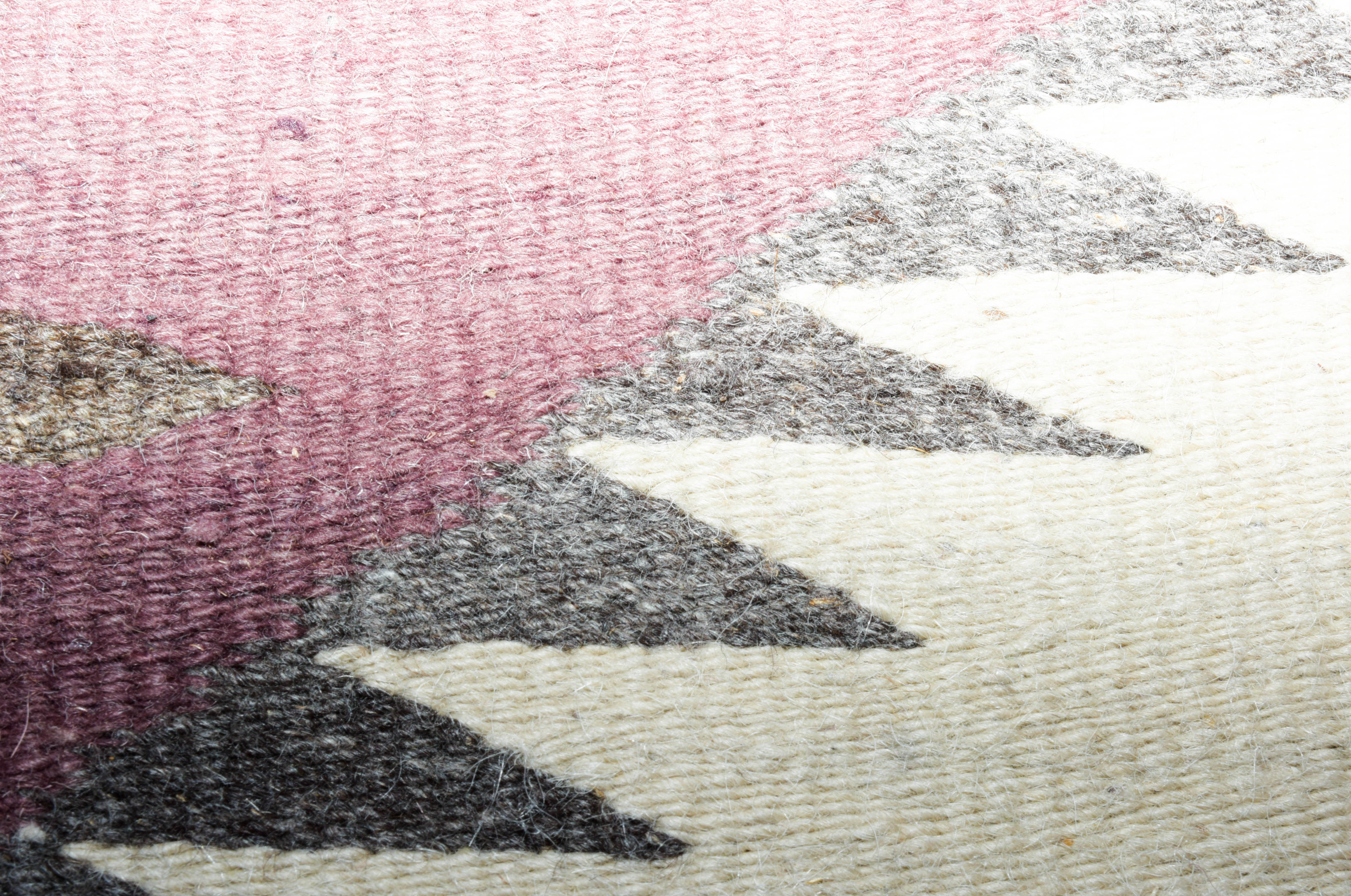 Handwoven Bessarabian-Style Butterfly Patterned Accent Rug