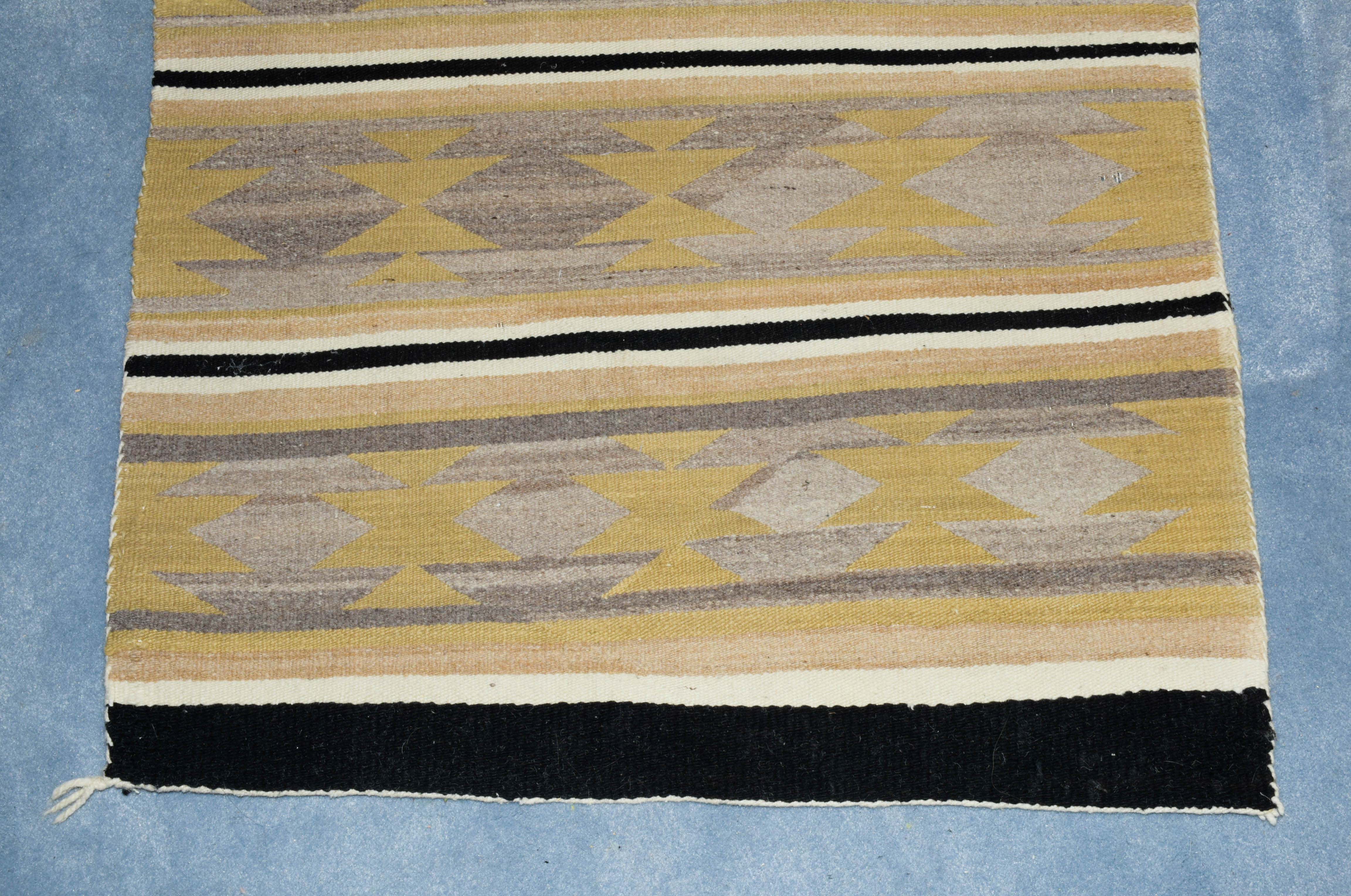 Hand-Woven Geometric Wool Rug