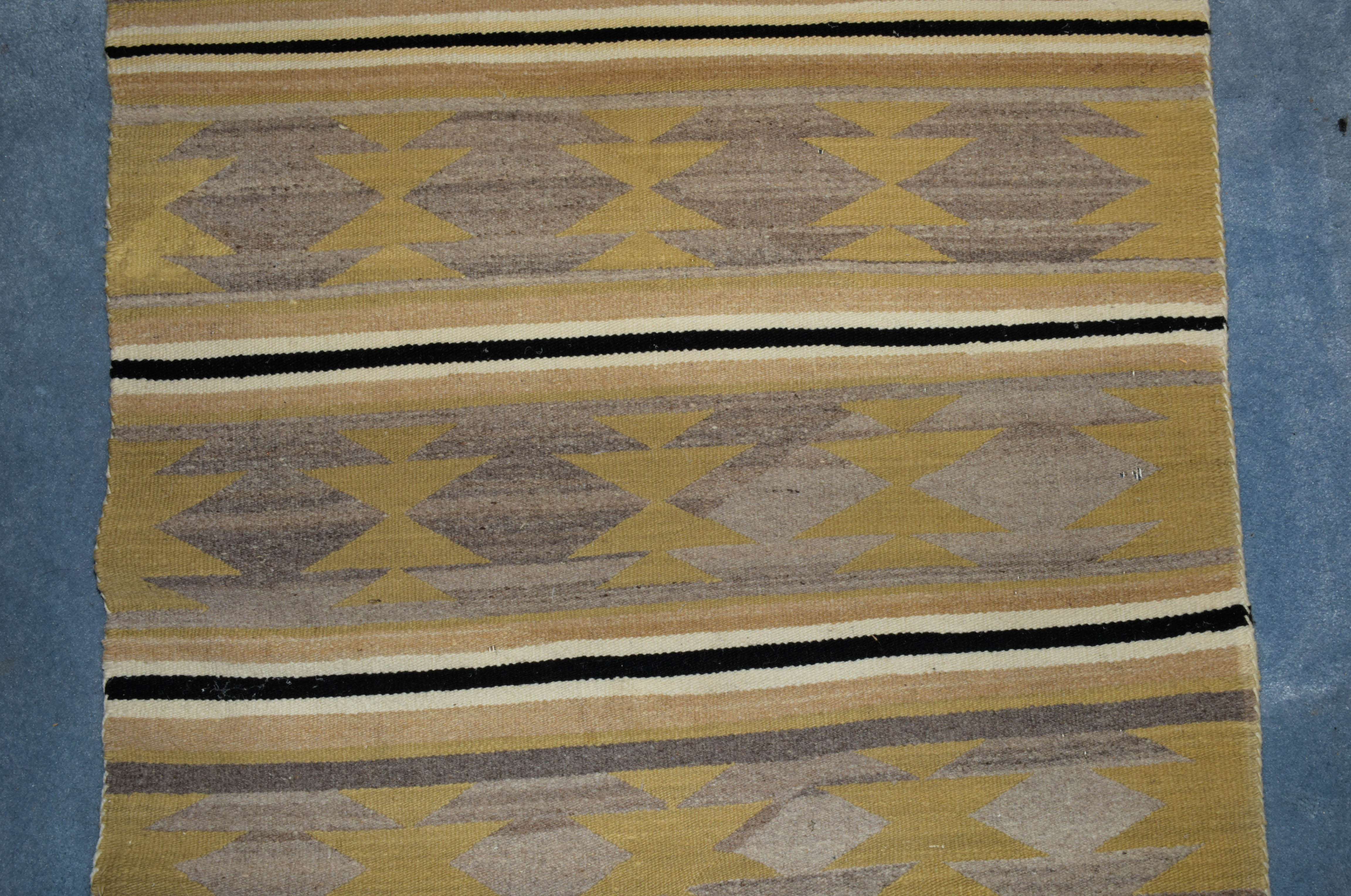 Hand-Woven Geometric Wool Rug