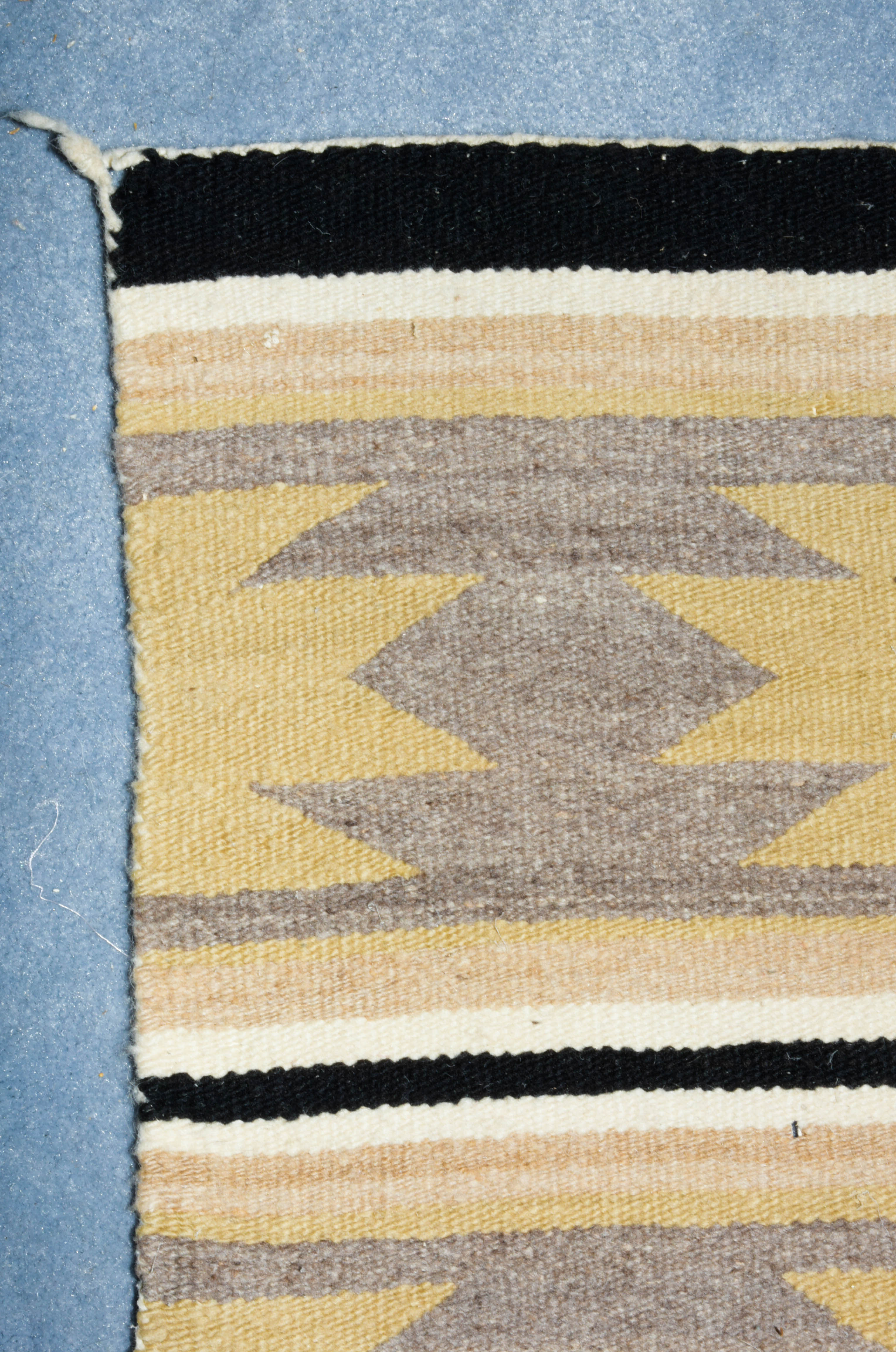 Hand-Woven Geometric Wool Rug