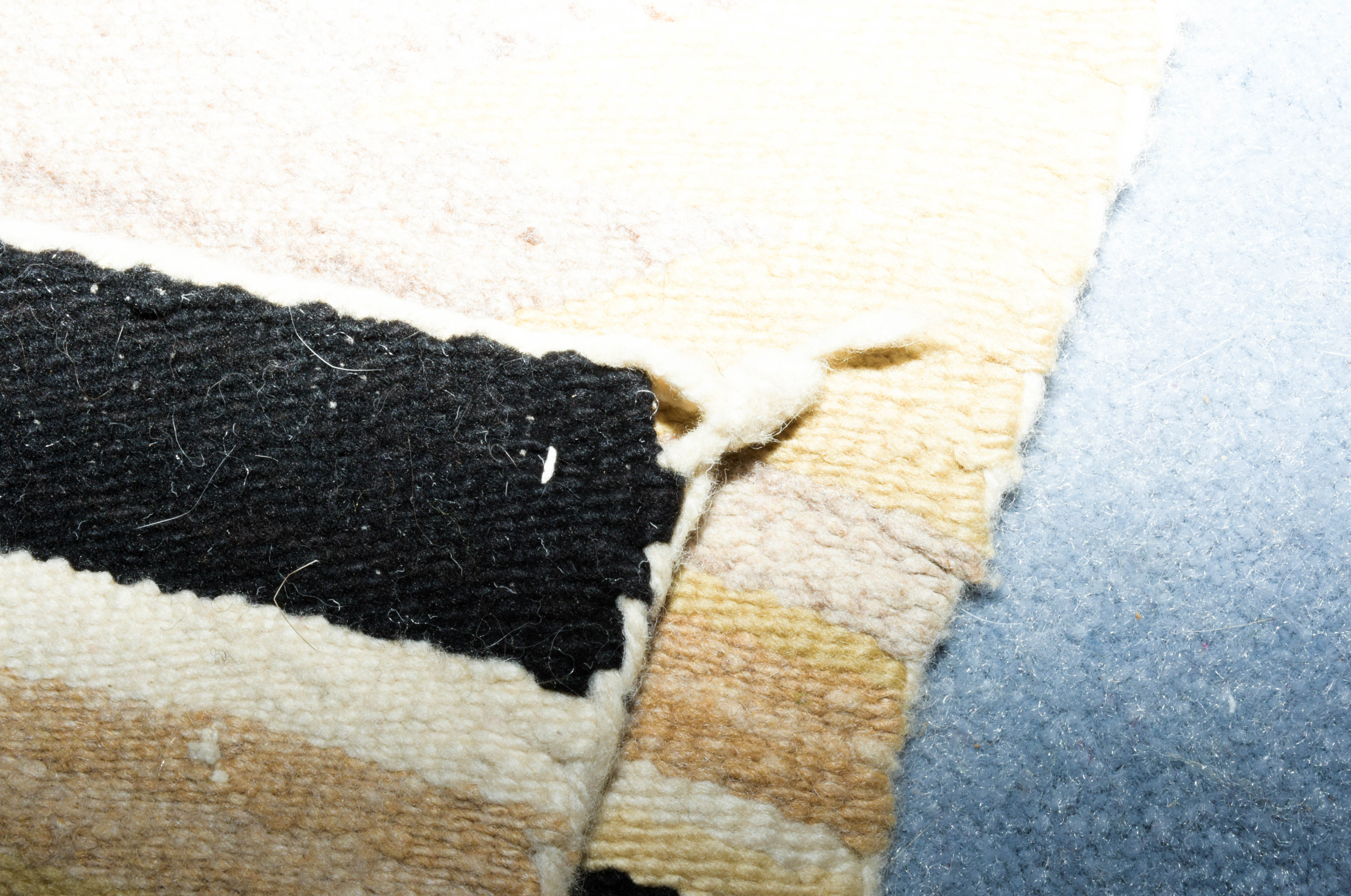 Hand-Woven Geometric Wool Rug