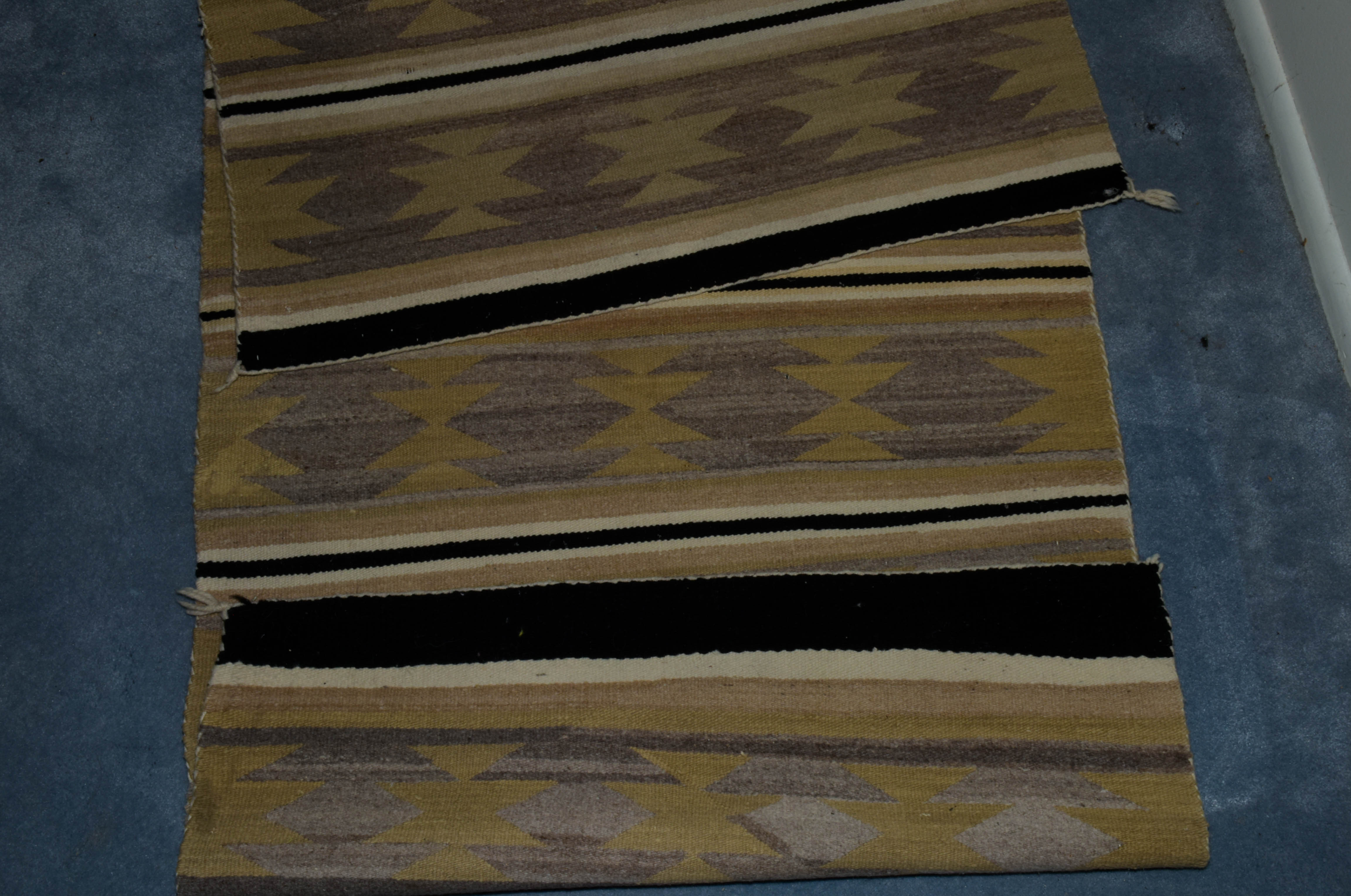 Hand-Woven Geometric Wool Rug