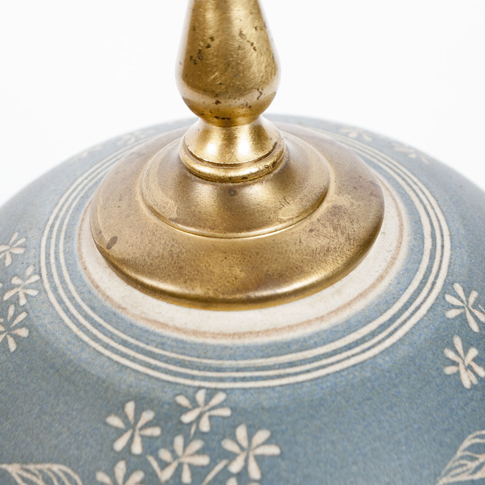 Vintage Etched Ceramic Lamp