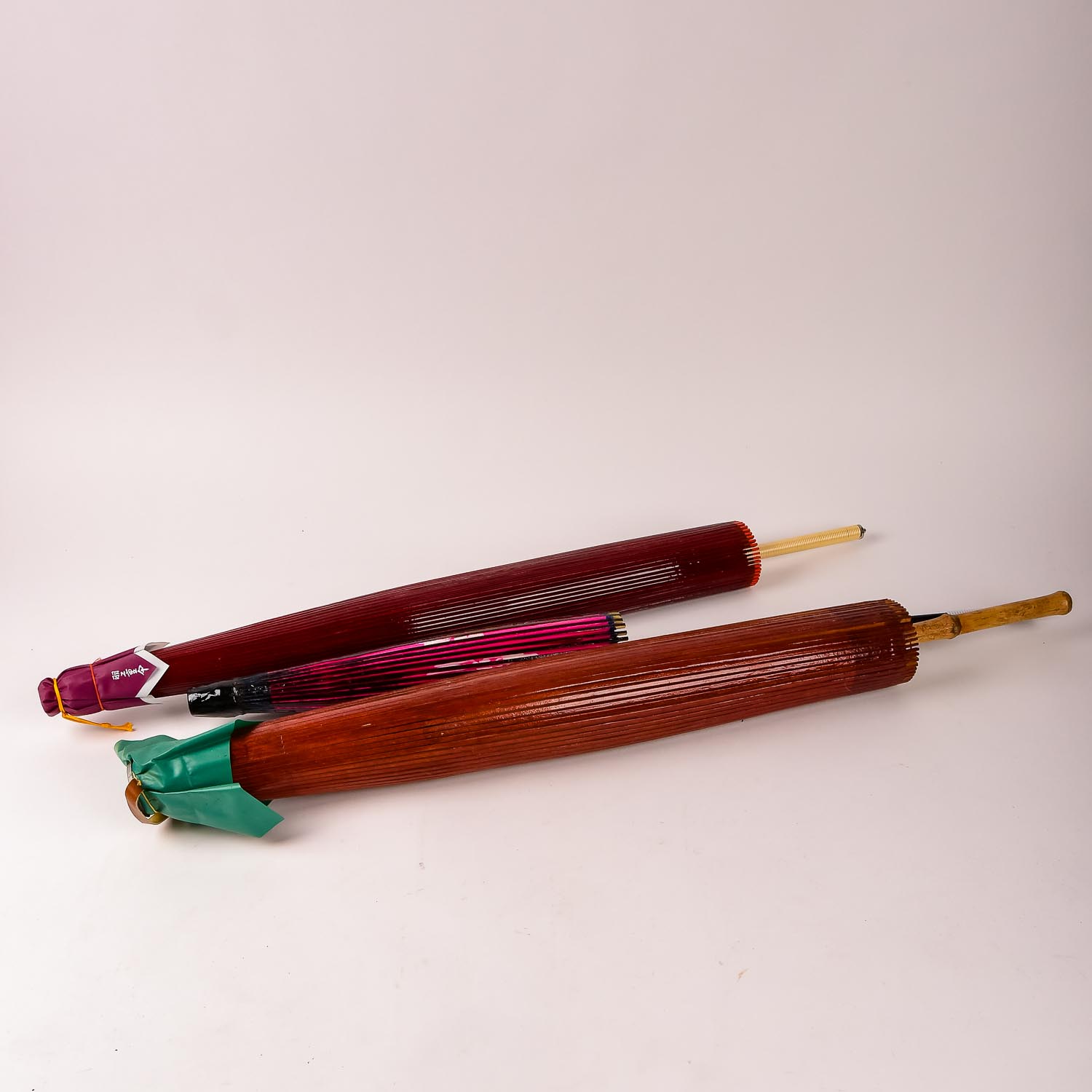 Asian Varnished Paper and Bamboo Umbrellas