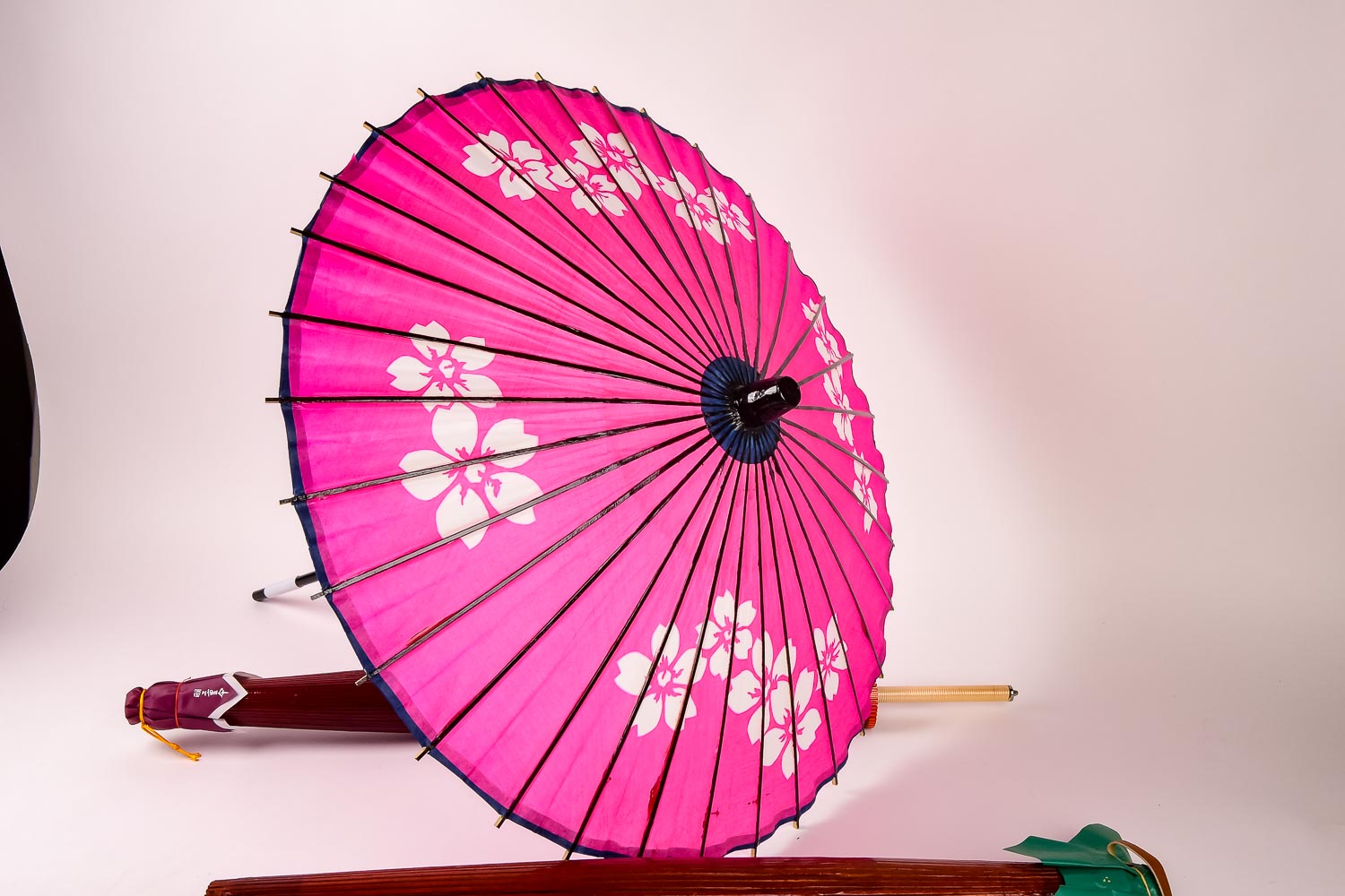 Asian Varnished Paper and Bamboo Umbrellas