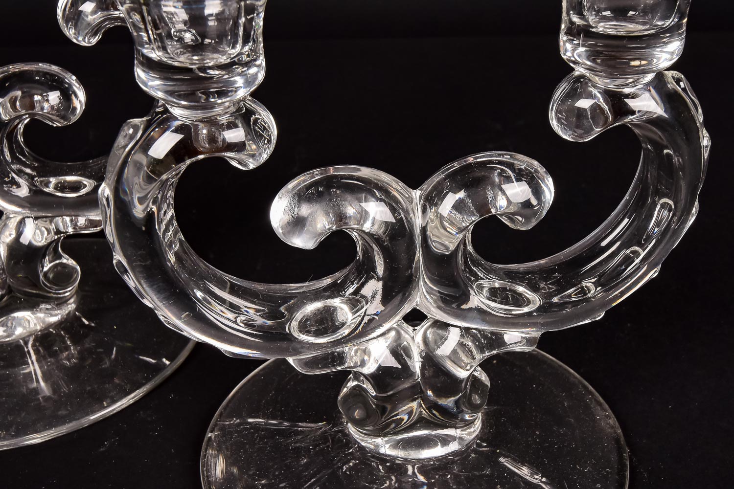 Matching Pair of Crystal Candle Holders