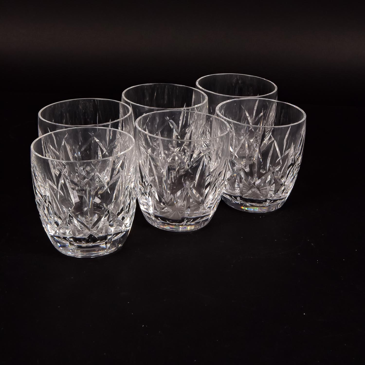 Set of Six Waterford Crystal Rocks Glasses