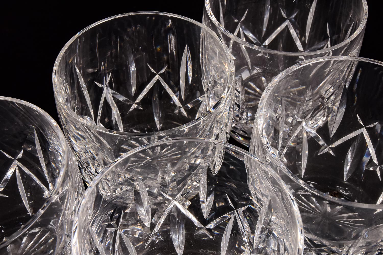 Set of Six Waterford Crystal Rocks Glasses