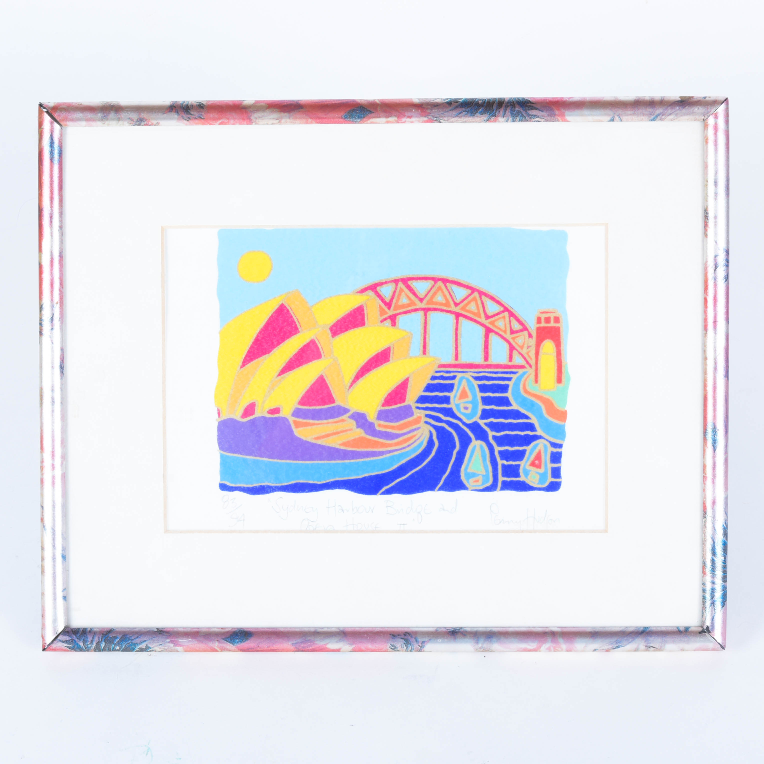 Lithograph of Sydney Harbour Bridge and Opera House