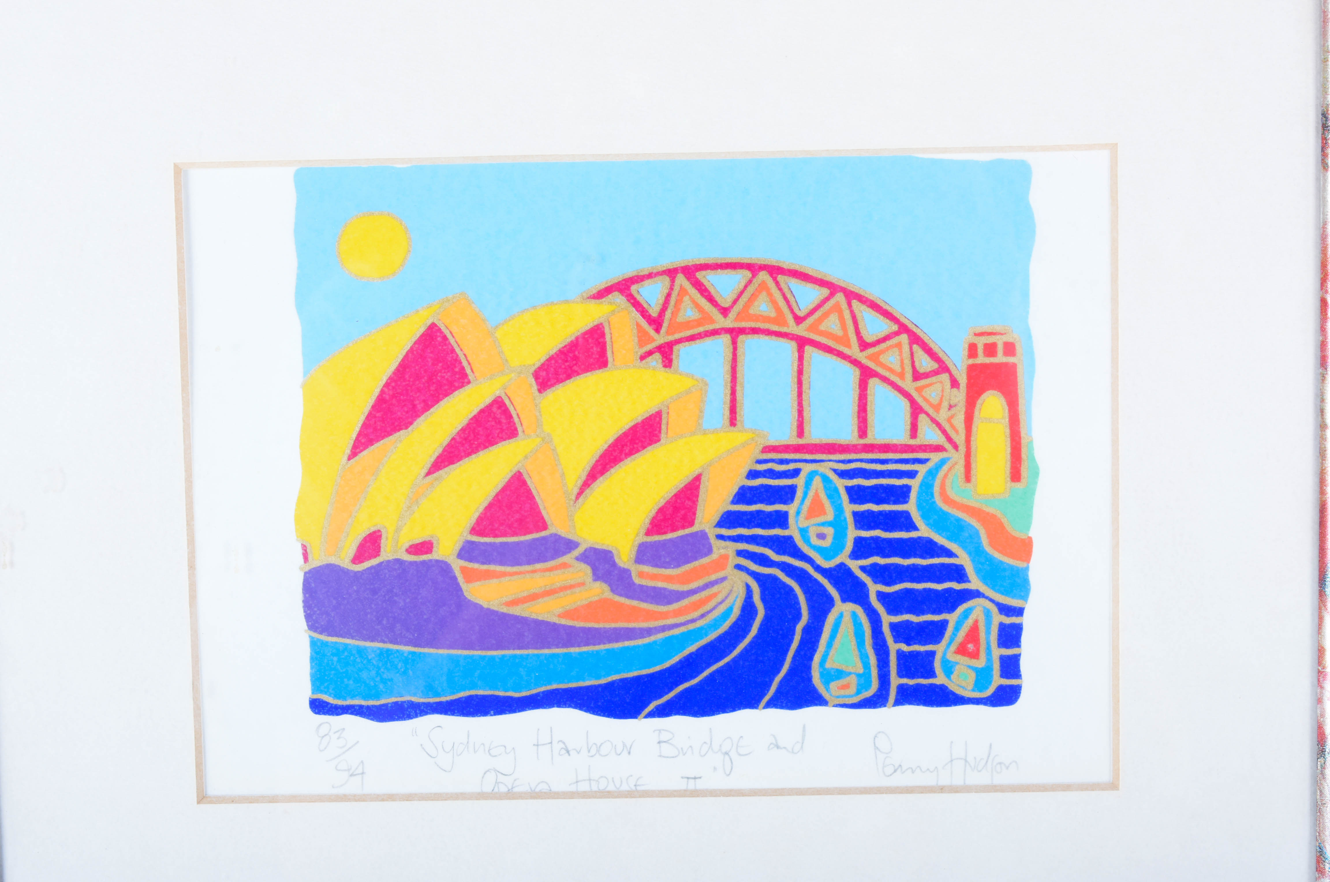 Lithograph of Sydney Harbour Bridge and Opera House