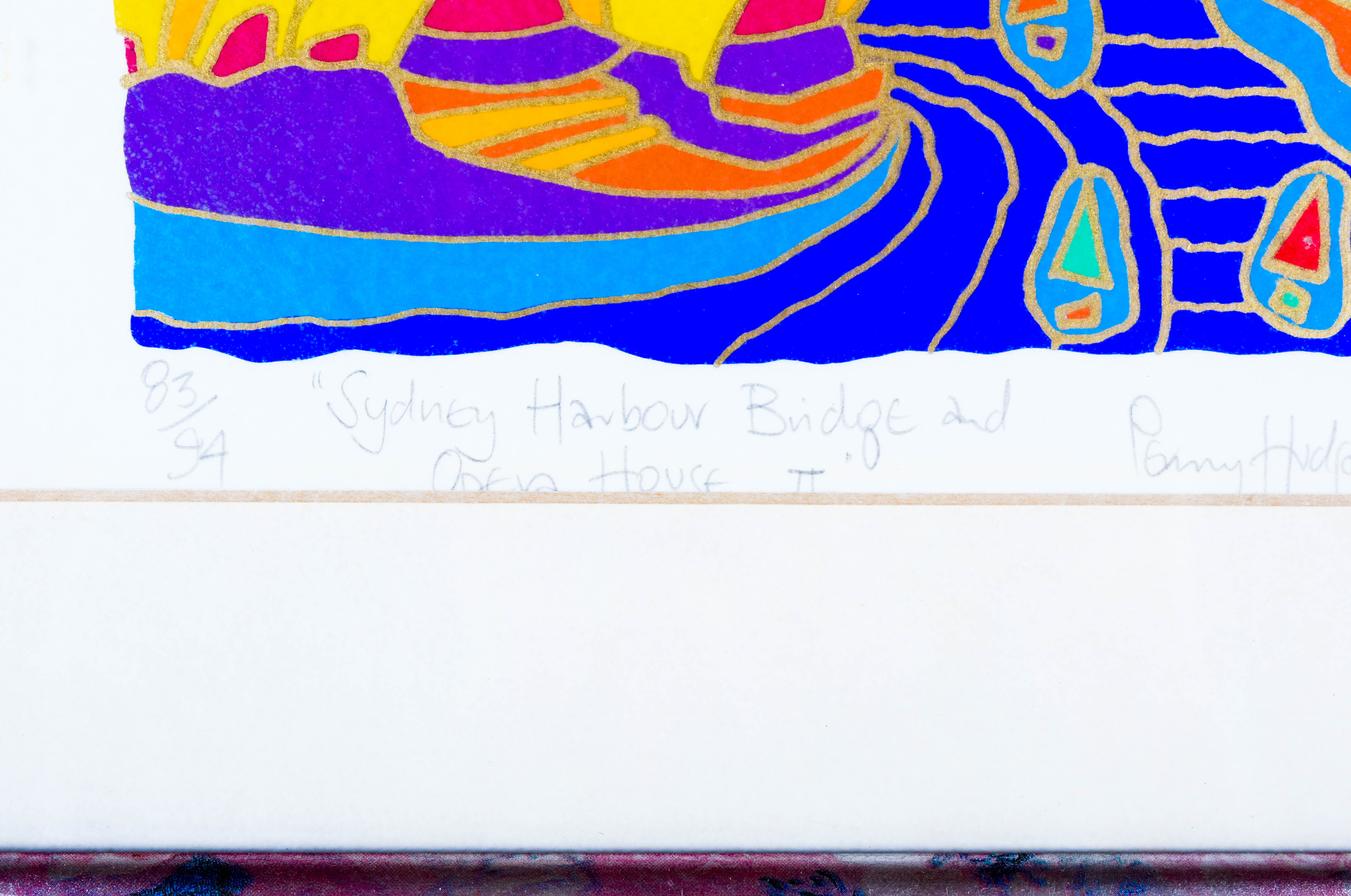 Lithograph of Sydney Harbour Bridge and Opera House