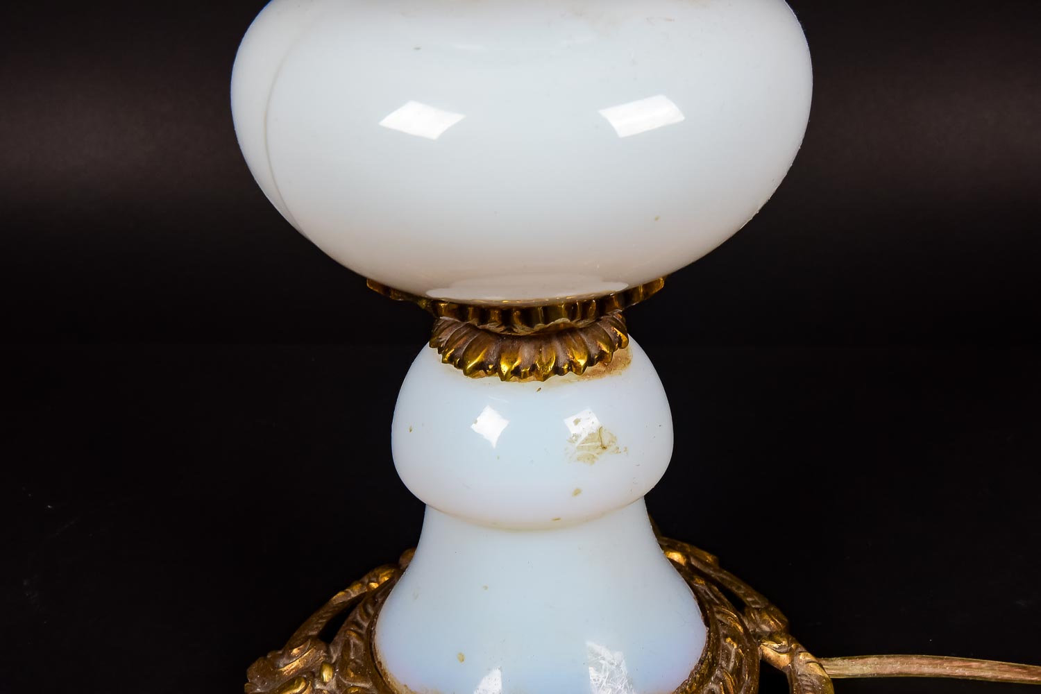 Vintage Glass and Brass Lamp