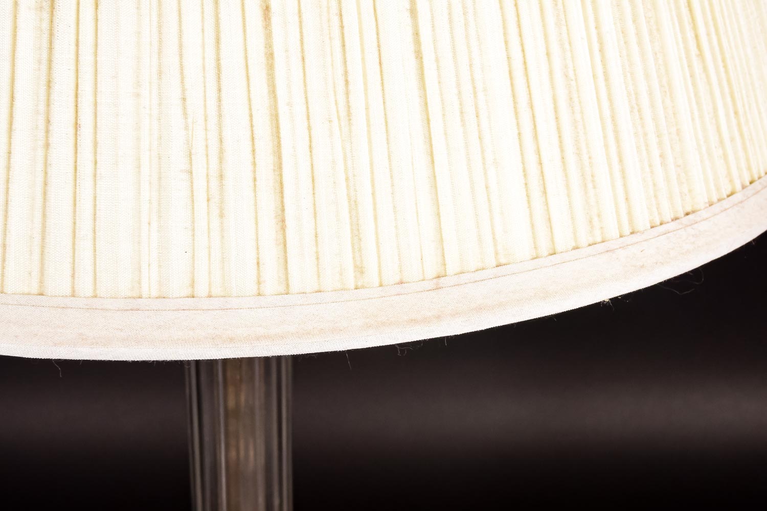Tripartite Glass and Brass-Tone Table Lamp