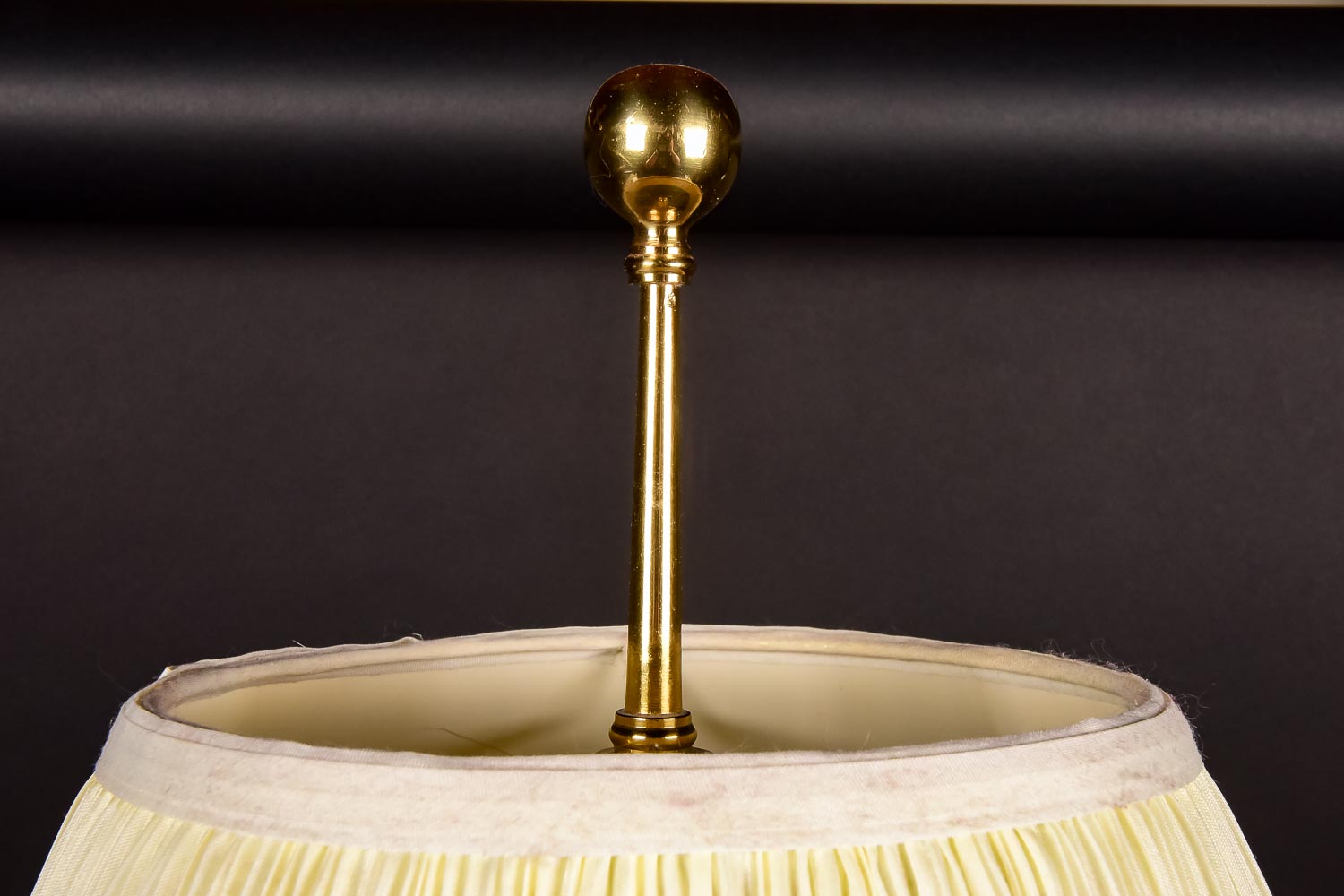 Tripartite Glass and Brass-Tone Table Lamp