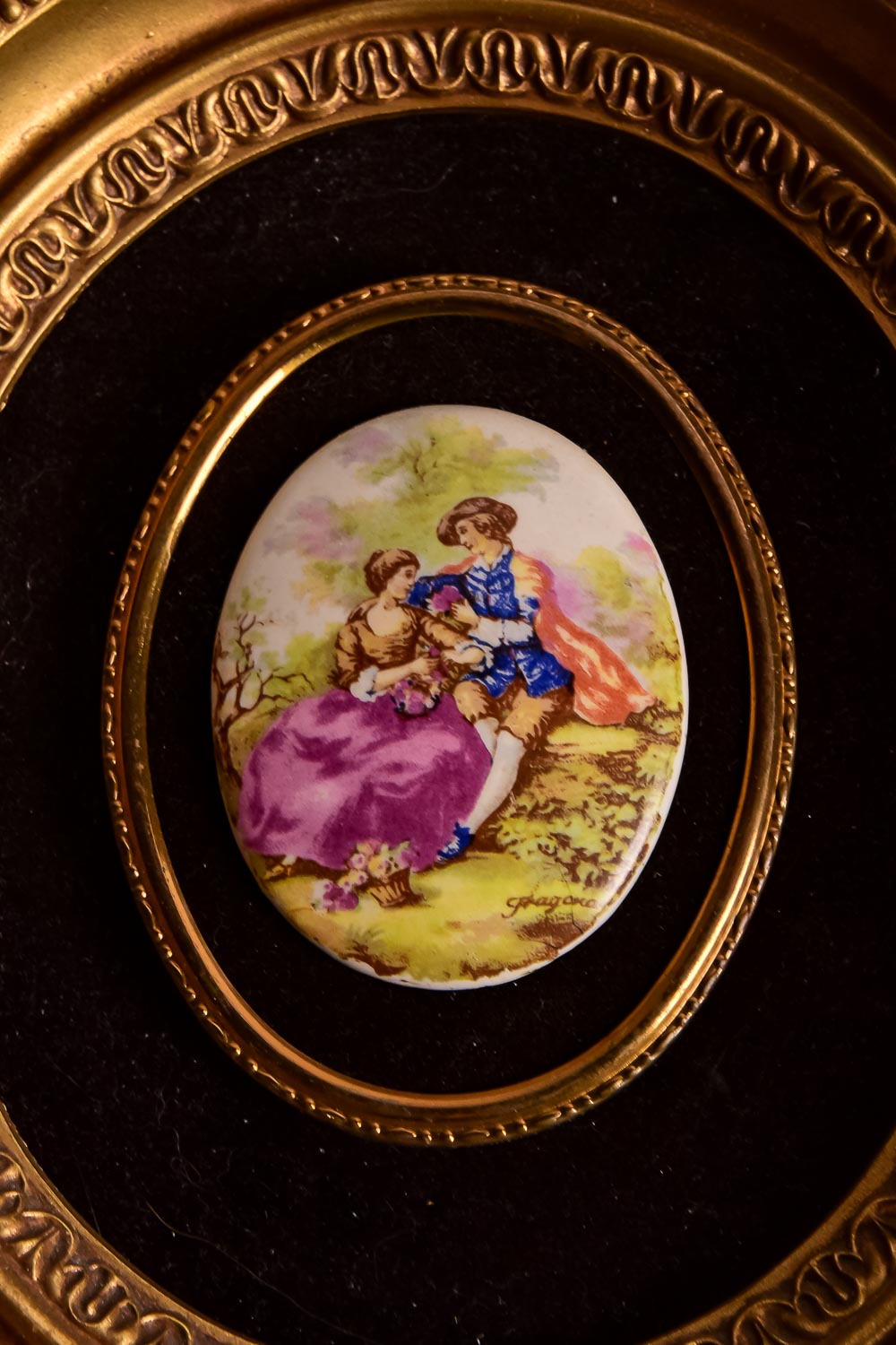 Jean-Honoré Fragonard Printed Porcelain Cameos