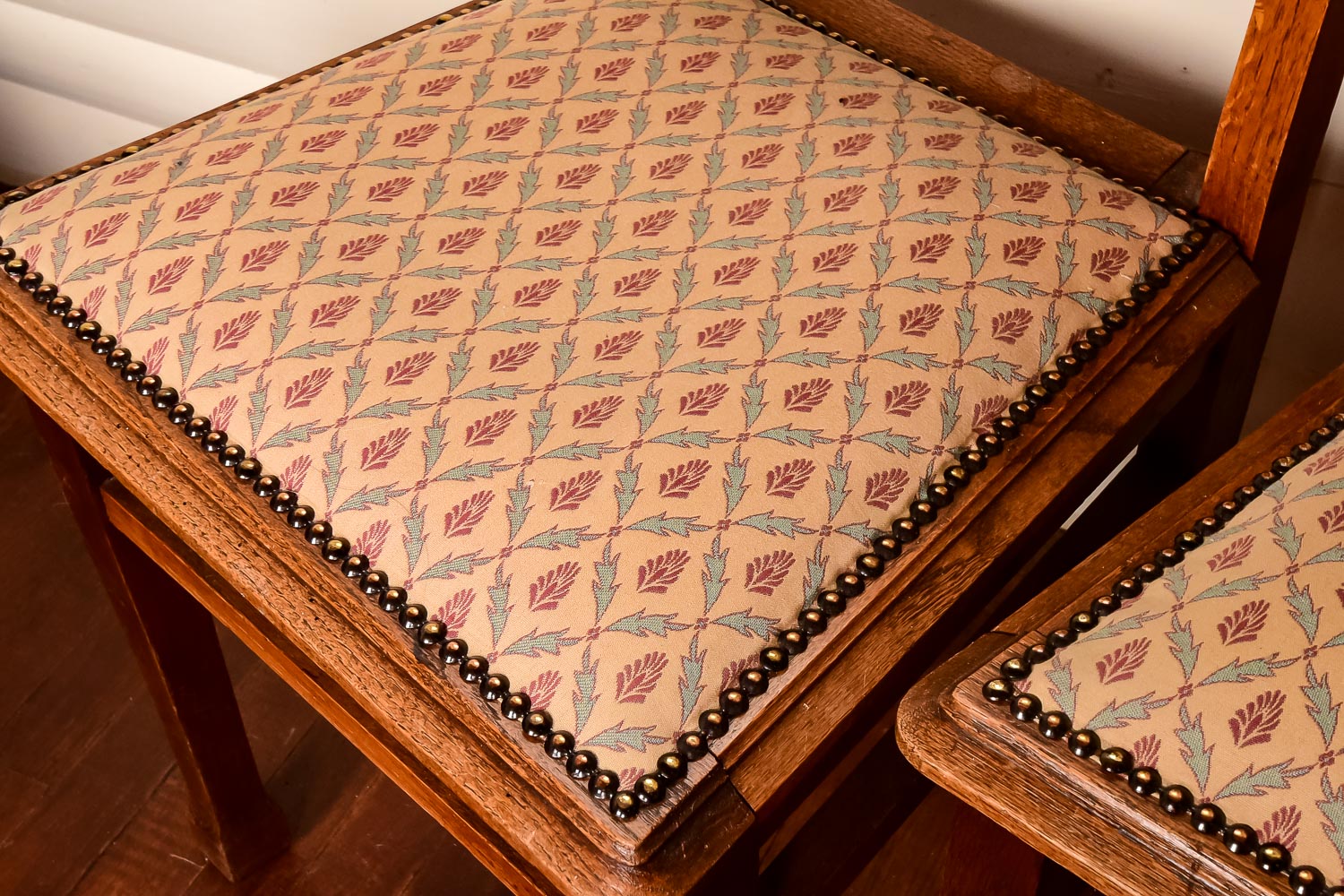 Pair of Vintage Upholstered Dining Side Chairs