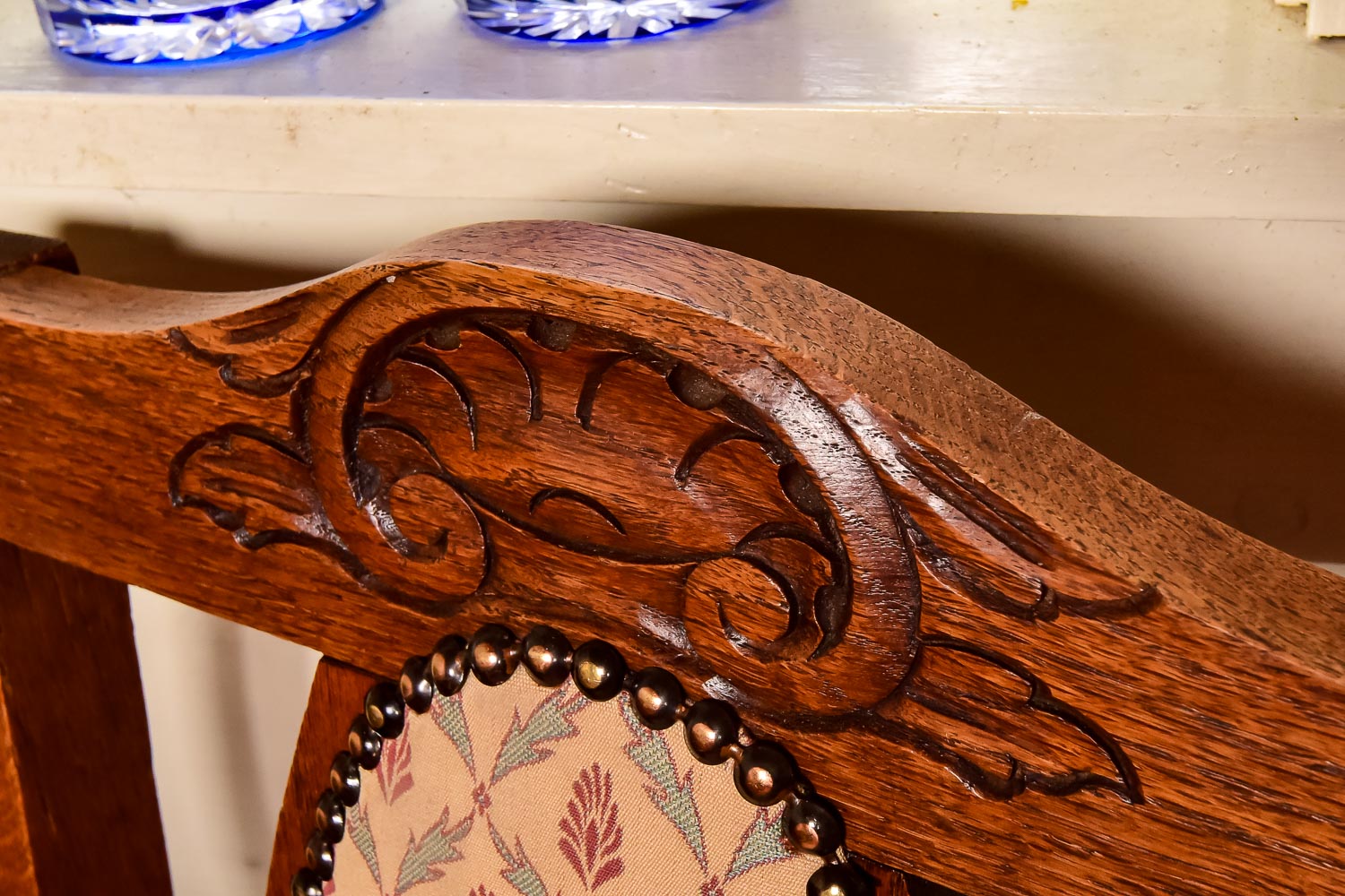 Pair of Vintage Upholstered Dining Side Chairs