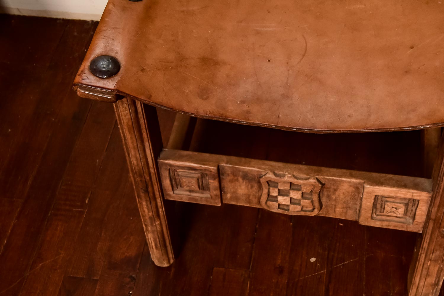 Pair of Wood and Leather Chairs