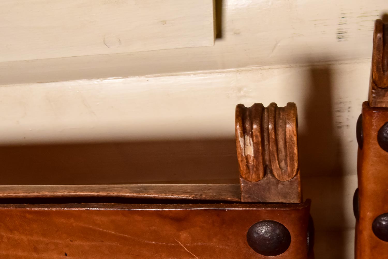 Pair of Wood and Leather Chairs