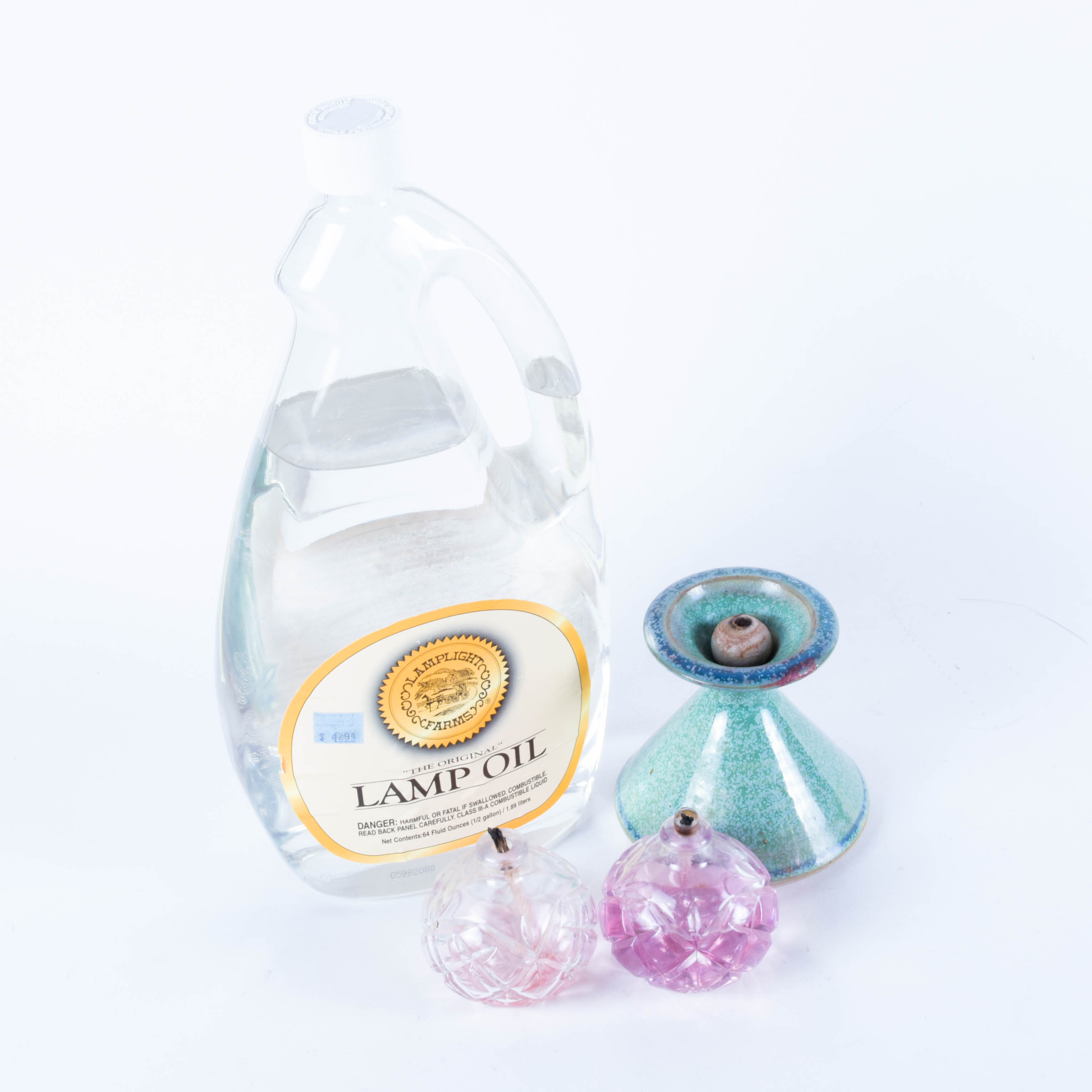 Collection of Oil Lamps and Lamp Oil