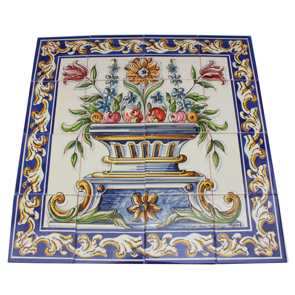 Signed Portugese Tile Mural by Paulo Silva