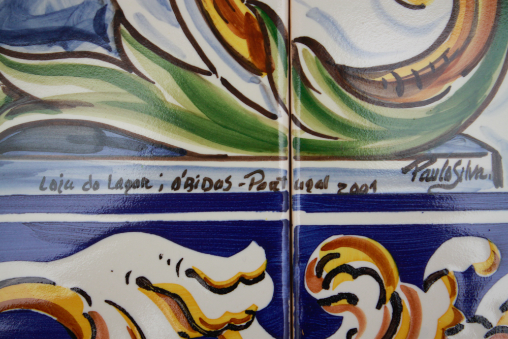 Signed Portugese Tile Mural by Paulo Silva