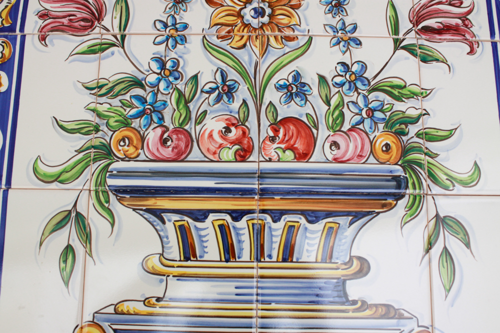 Signed Portugese Tile Mural by Paulo Silva