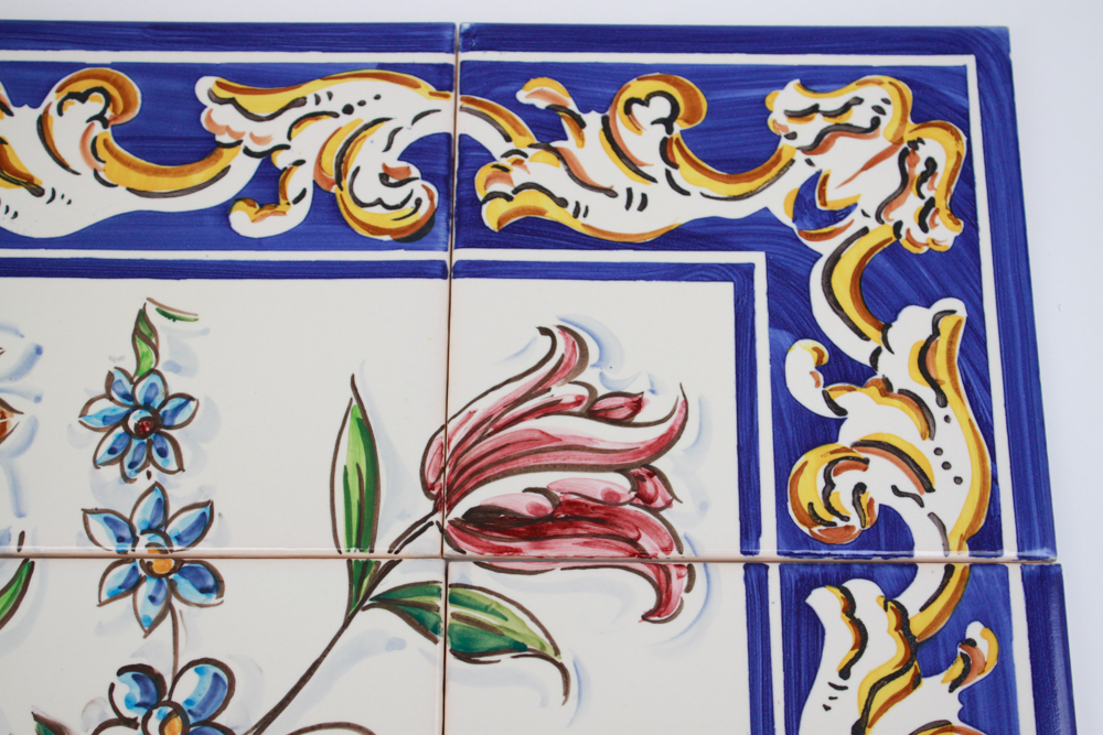 Signed Portugese Tile Mural by Paulo Silva