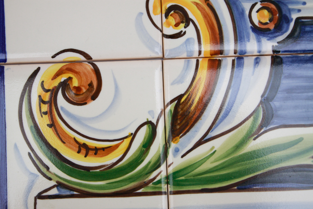 Signed Portugese Tile Mural by Paulo Silva