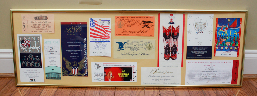 Pair of Framed Republican Tickets & Memorabilia