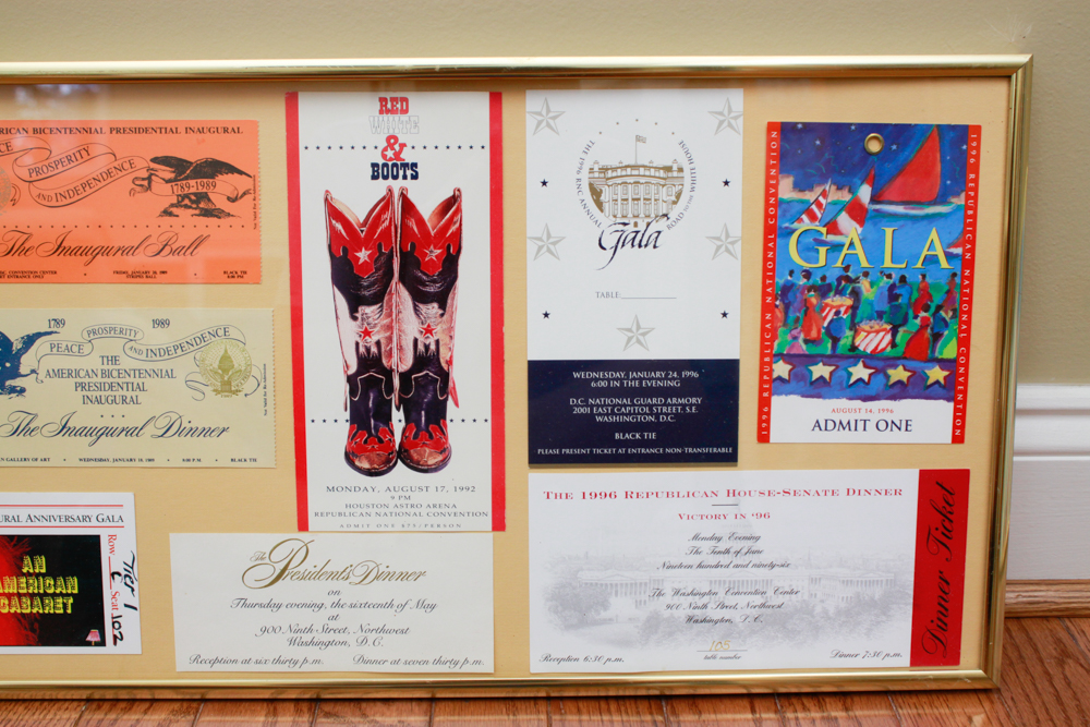 Pair of Framed Republican Tickets & Memorabilia