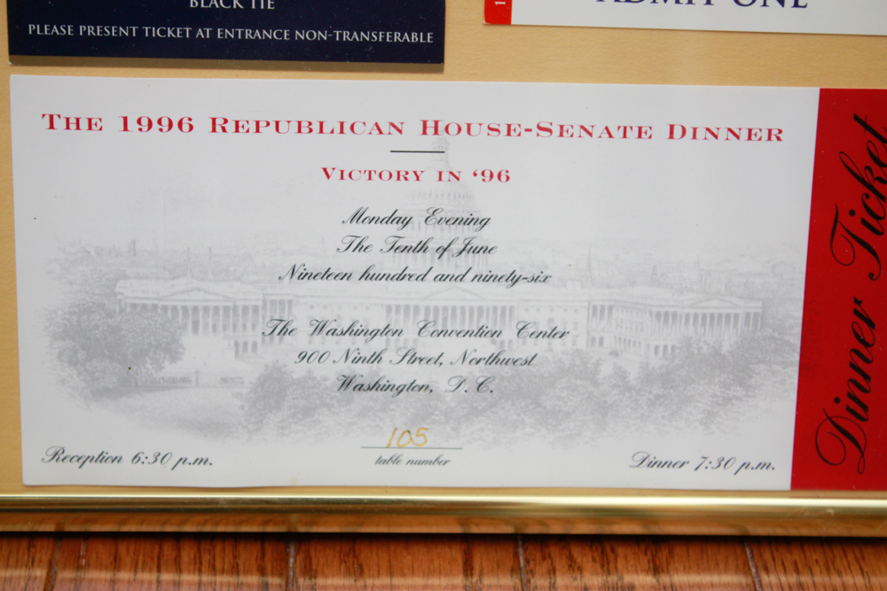 Pair of Framed Republican Tickets & Memorabilia