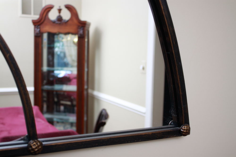 Arched Window Pane Style Wall Mirror