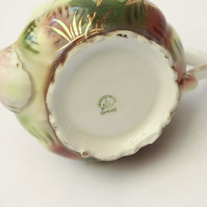 Floral China Teapot and Creamer Pitchers