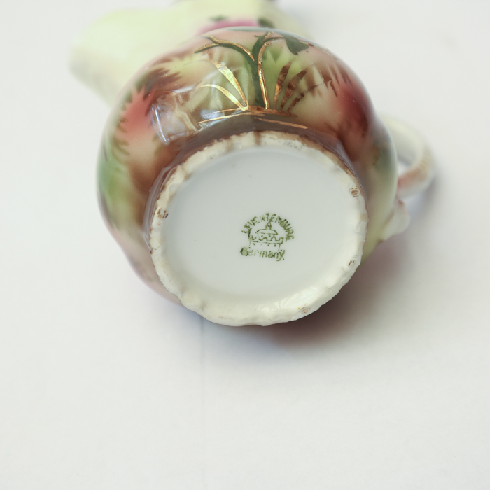 Floral China Teapot and Creamer Pitchers