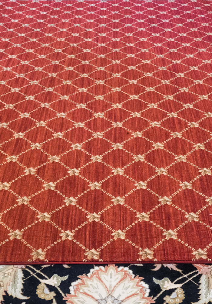 Red and Cream Area Rug