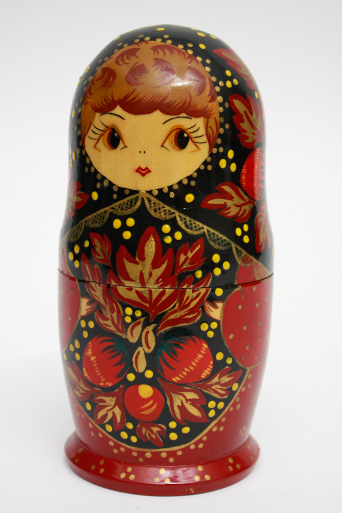 Pair of Hand Painted Russian Nesting Doll Sets