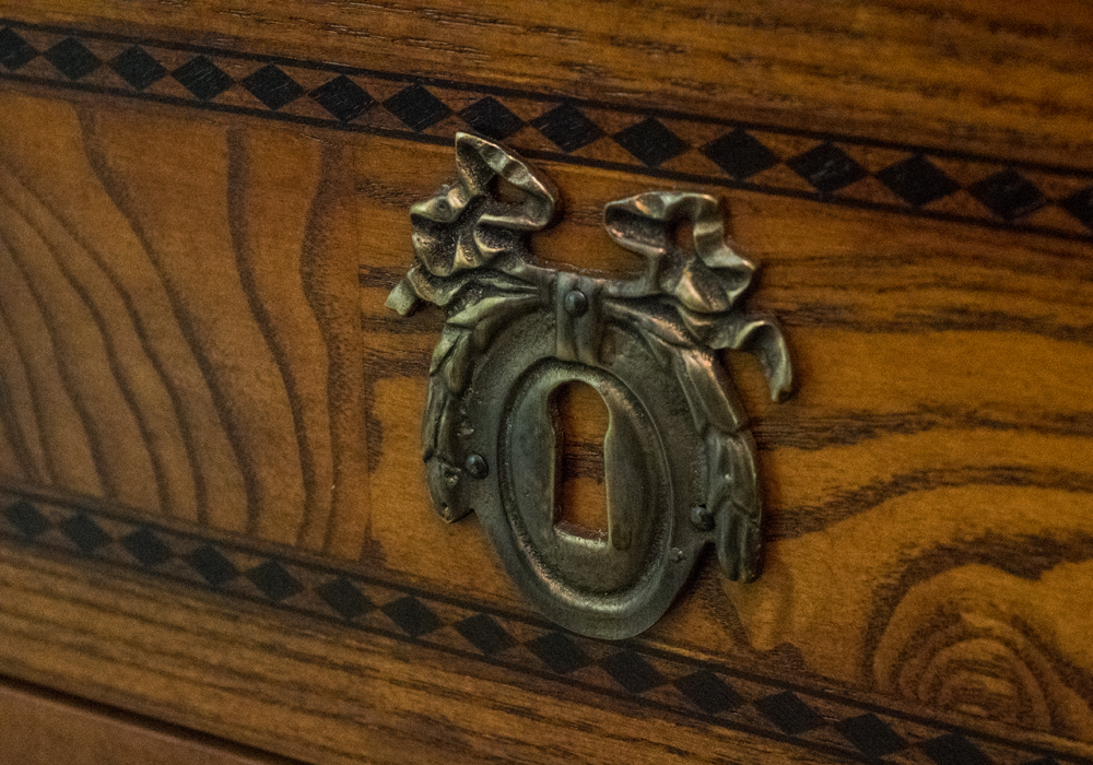 Louis XVI Style Oak and Marble Chest of Drawers