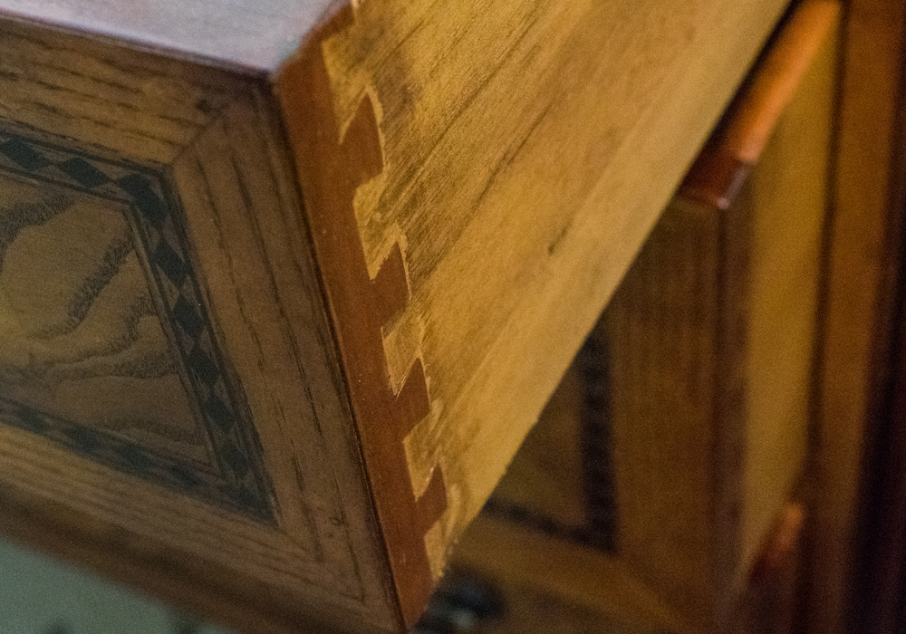 Louis XVI Style Oak and Marble Chest of Drawers