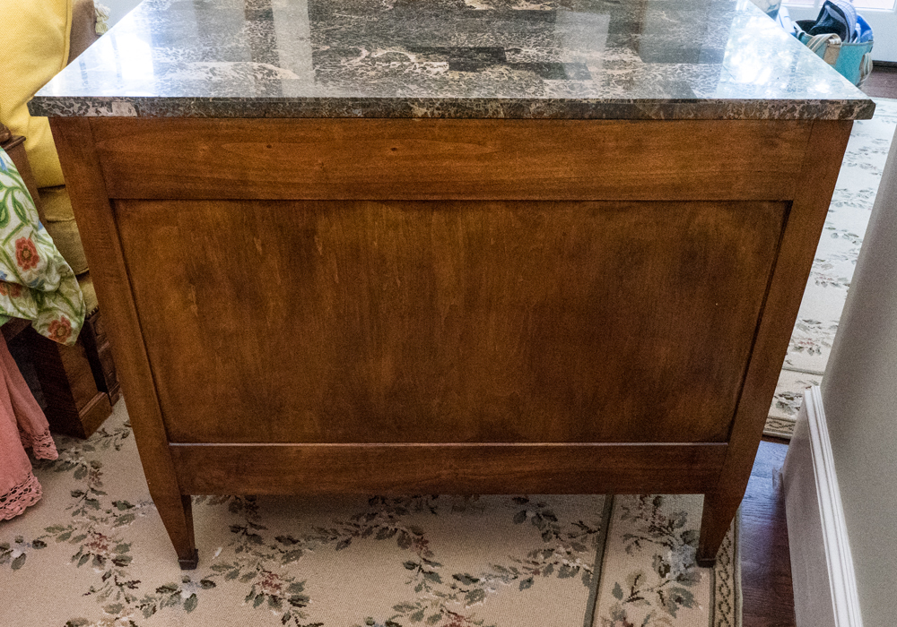 Louis XVI Style Oak and Marble Chest of Drawers