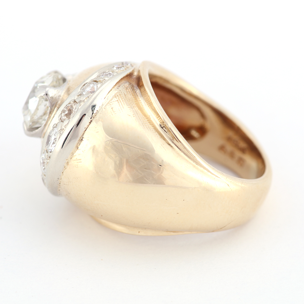 14K Yellow Gold and Diamond Ring