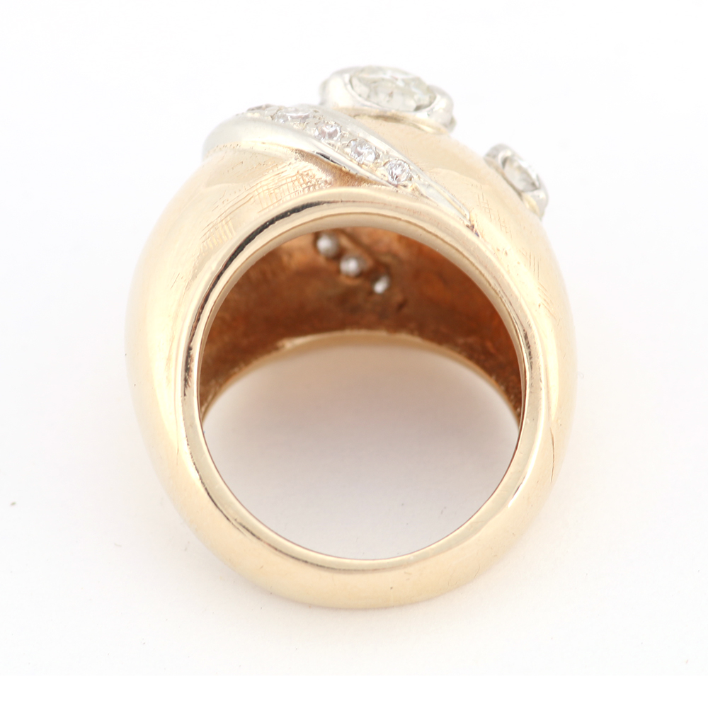 14K Yellow Gold and Diamond Ring