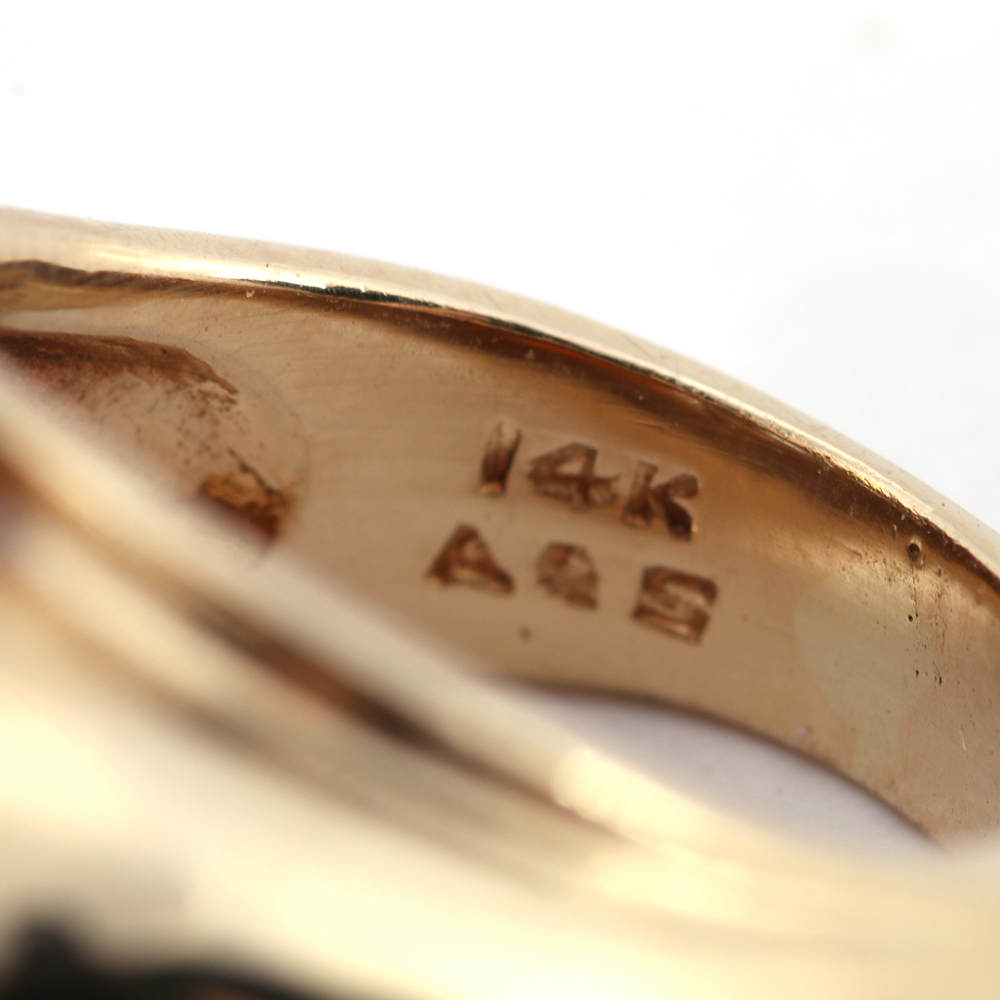 14K Yellow Gold and Diamond Ring