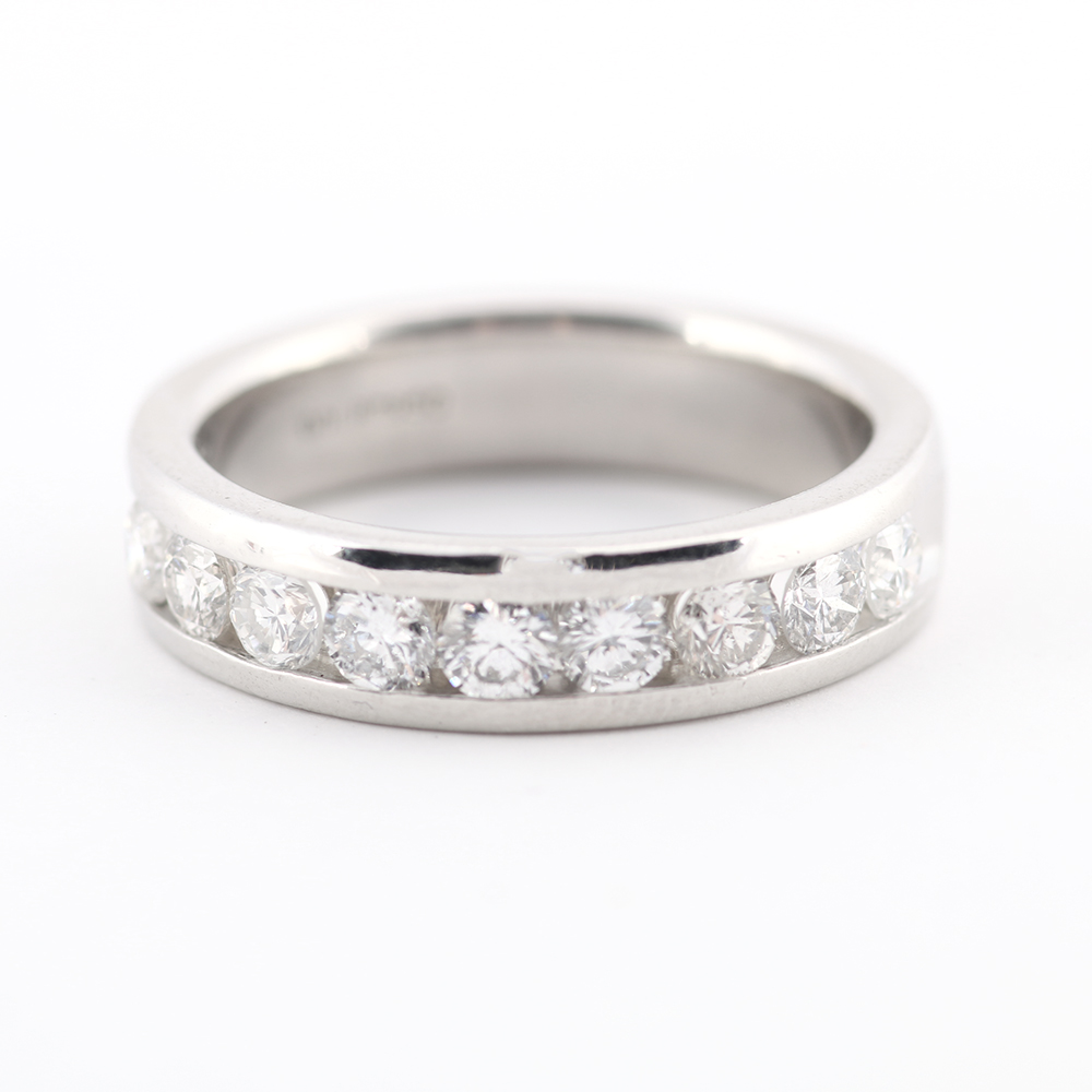Diamond and Platinum Channel Set Ring