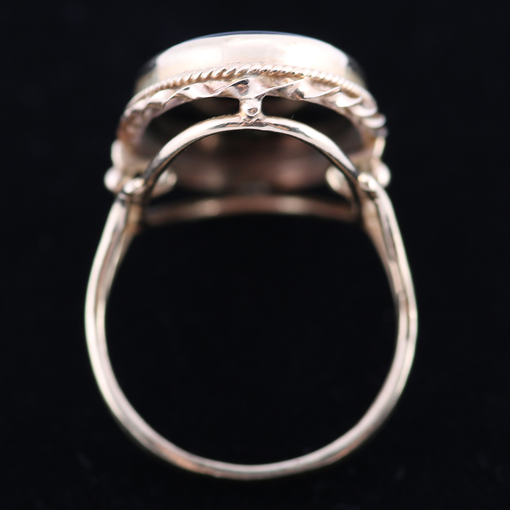 14K Yellow Gold Victorian Black Onyx Ring