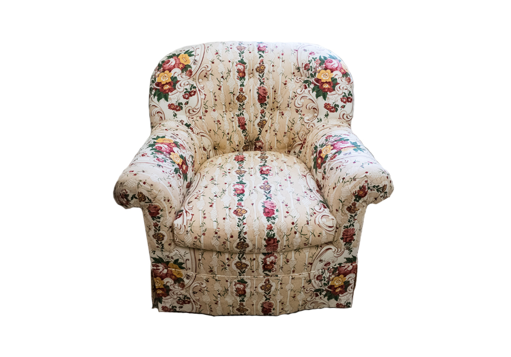 Tufted Floral Club Chair