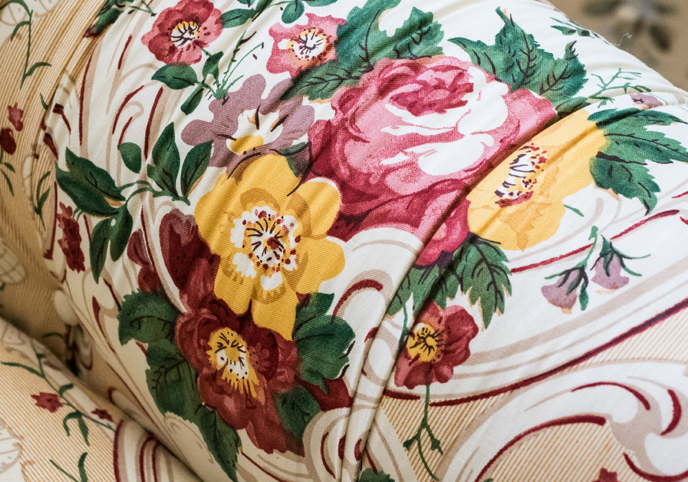 Tufted Floral Club Chair