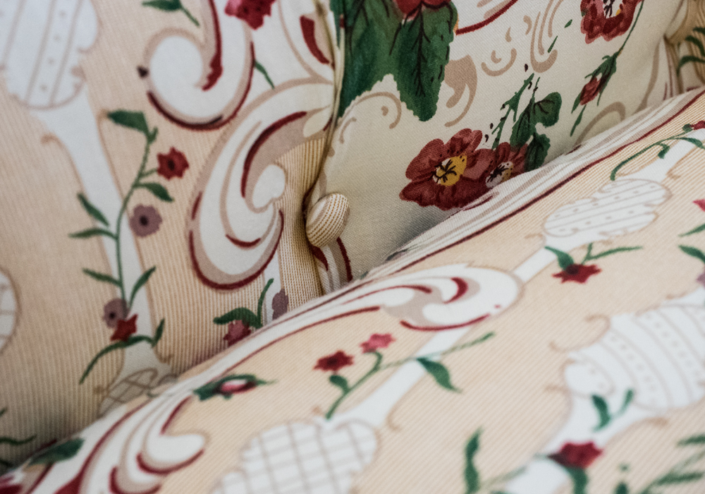 Tufted Floral Club Chair