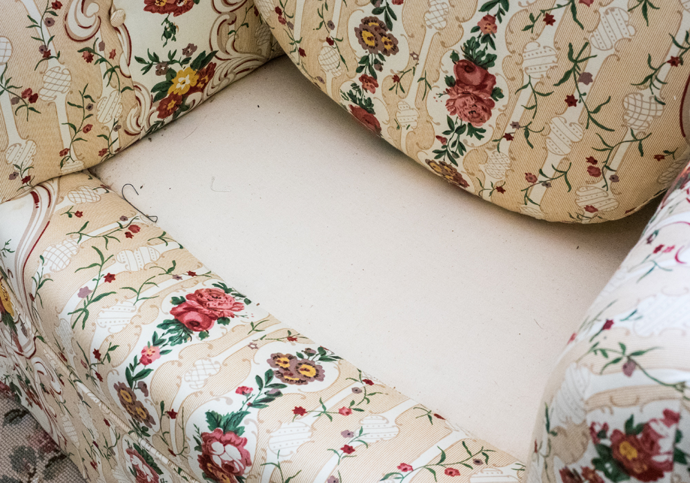 Tufted Floral Club Chair