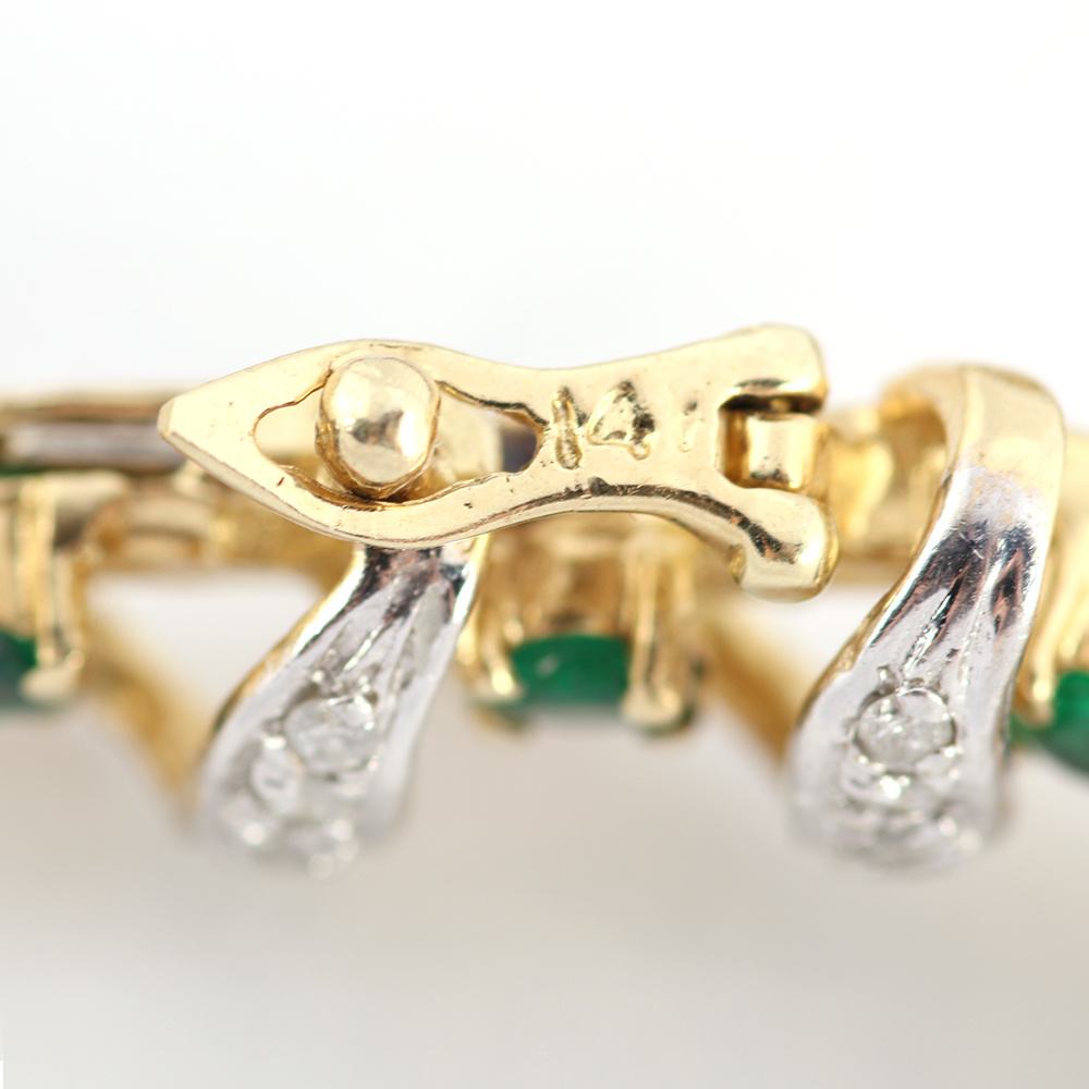 Emerald and Diamond 14K Gold Bracelet
